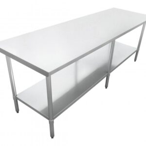 Worktable 24" x 96" x 36" S/S Top Galvanized Legs And Under Shelf - 22070-WTG2496