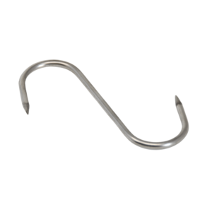 Omcan Stainless Steel S Meat Hook, Extra Heavy Duty, Brushed Finish - 8” 