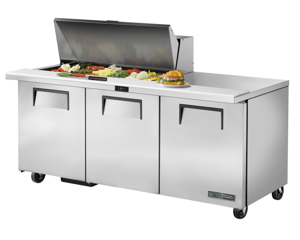 True TSSU-72-18M-B-HC 72" 18 Pan Mega Salad/Sandwich Prep Table ☑️ ...