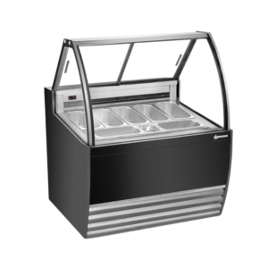 41″ Gelato Display Showcase (Black Exterior) with 7 Pans