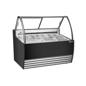 55″ Gelato Display Showcase (Black Exterior) with 10 Pans