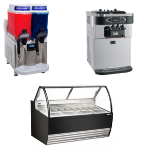 Ice Cream, Gelato Showcases and Slush Machines