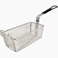 Winco Fry Basket 11" x 5-3/8" x 4-1/8" Black Handle - FB-05